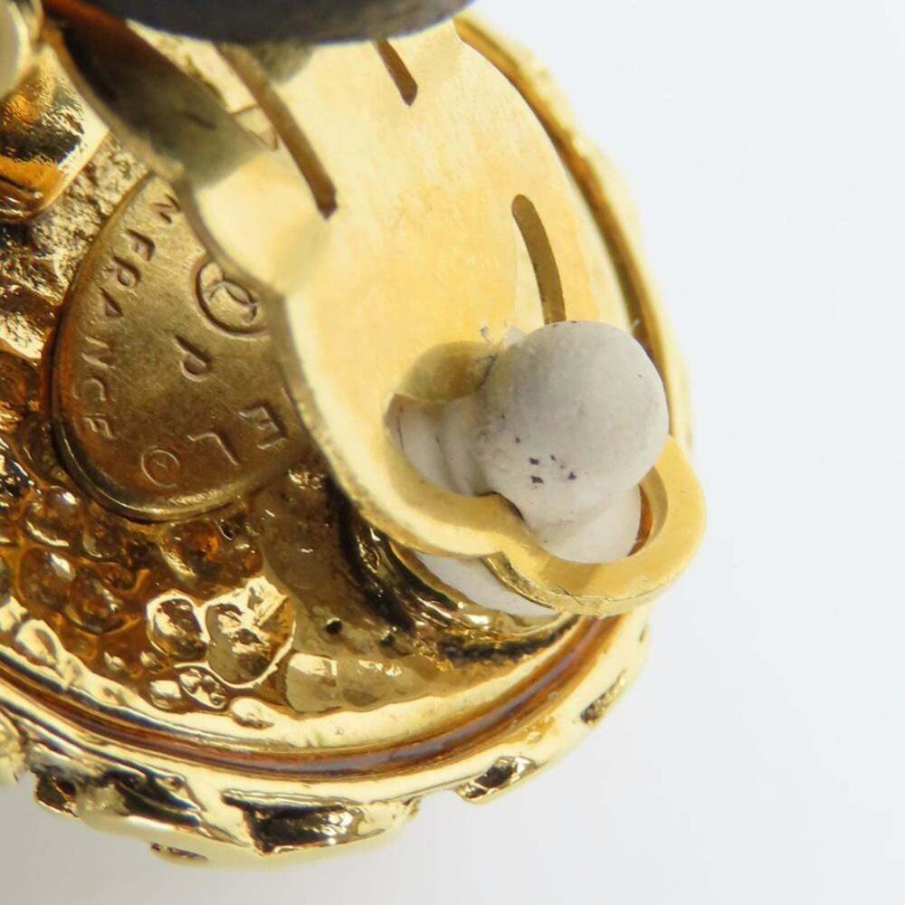 CHANEL Authentic Gold Pearl Logo Earrings - Picture 8 of 11